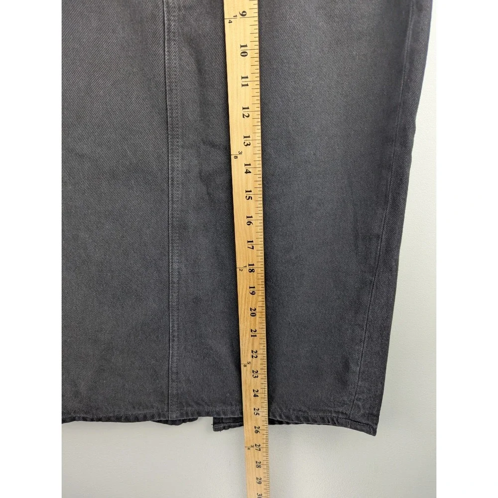 Paige Women's Denim Skirt 27 Black Wash Pencil‎ Midi with Slit Pockets Classic